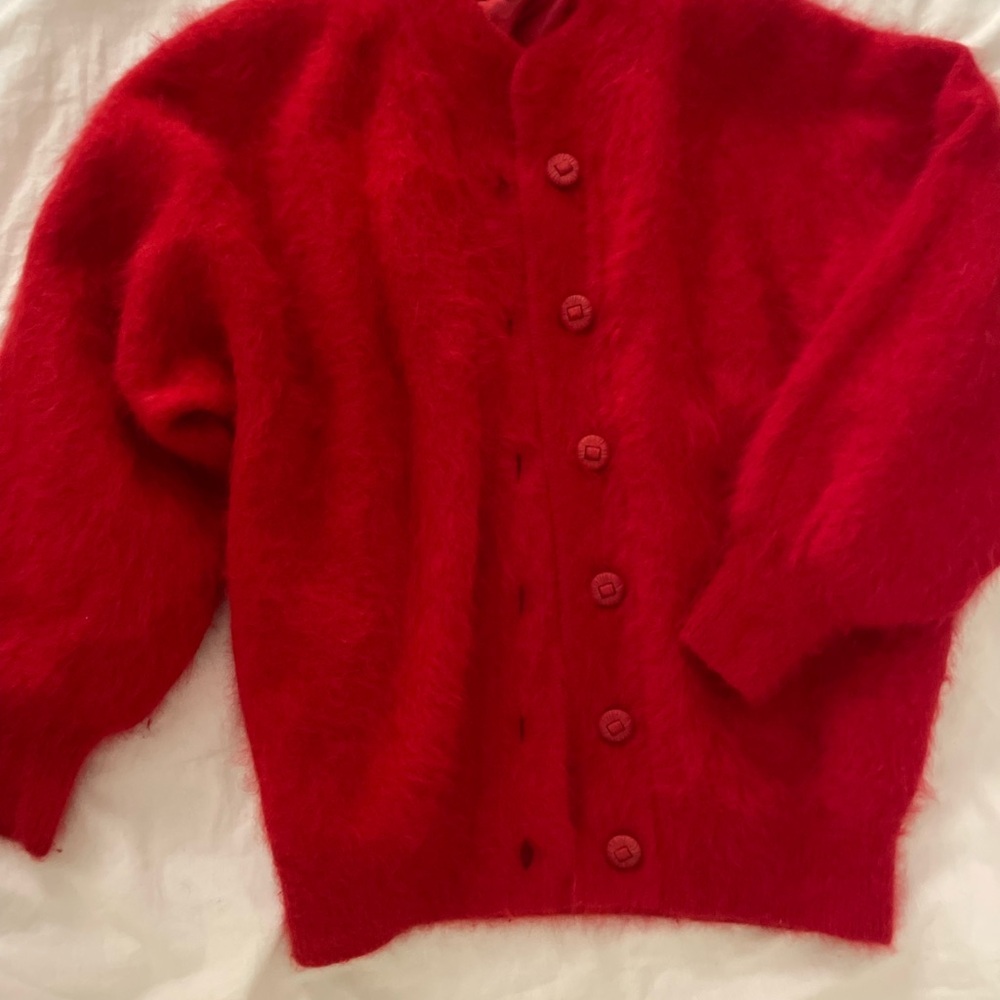 Cozy Red Button-Up Sweater